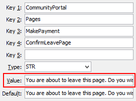 MakePayment - ConfirmLeavePage configuration setting