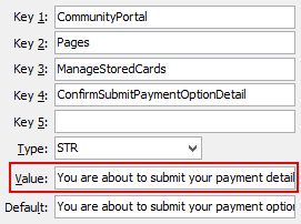 MakePayment - ConfirmSubmitPaymentOptionDetail configuration setting