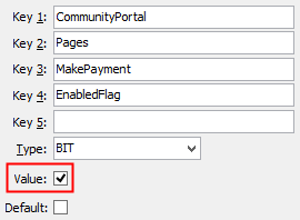 MakePayment - EnabledFlag configuration setting