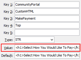 MakePayment - Top configuration setting