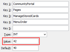 ManageStoredCards - MenuOrder configuration setting
