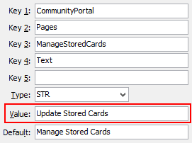 ManageStoredCards - Text configuration setting