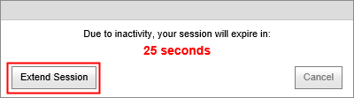 Manage stored cards extend session button example (portal)