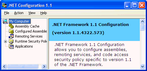 Microsoft (dot)NET Framework Configuration
