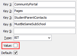 MustBeSameSubSchool configuation setting