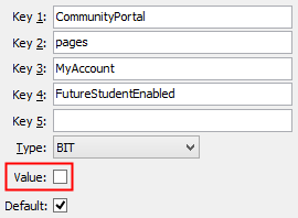 MyAccountFutureStudentEnabled configuration setting