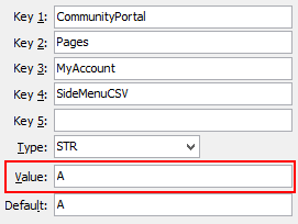 MyAccout SideMenuCSV configuration setting