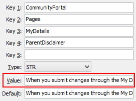 ParentDisclaimer configuration setting