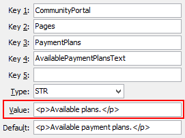 PaymentPlans - AvailablePaymentPlansText configuration setting