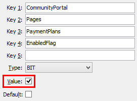 PaymentPlans - EnabledFlag configuration setting