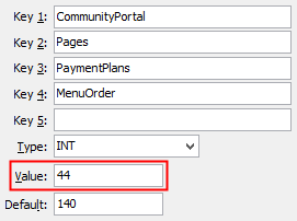 PaymentPlans - MenuOrder configuration setting