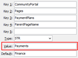 PaymentPlans - ParentPageName configuration setting