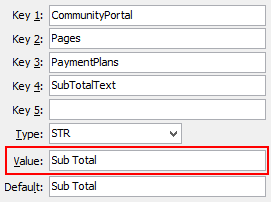 PaymentPlans - SubTotalText configuration setting