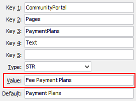 PaymentPlans - Text configuration setting
