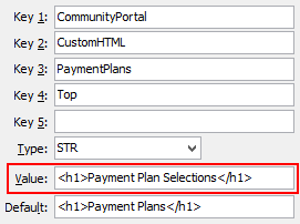 PaymentPlans - Top configuration setting