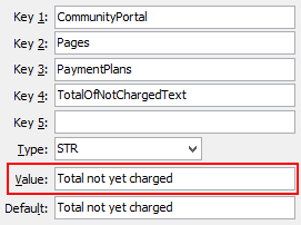 PaymentPlans - TotalOfNotChargedText configuration setting