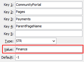Payments - ParentPageName configuration setting