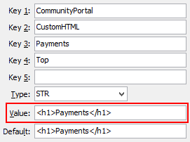 Payments - Top configuration setting