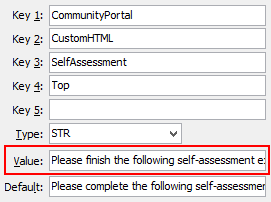 SelfAssessment - Top configuration setting