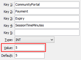 SessionTimeMinutes configuration setting
