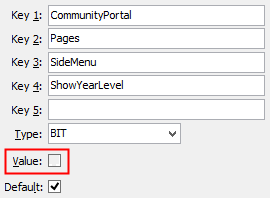 SideMenu ShowYearLevel configuration setting