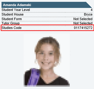 Studies Code (Results tab, highlighted, portal)
