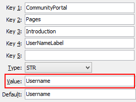 UserNameLabel configuration setting
