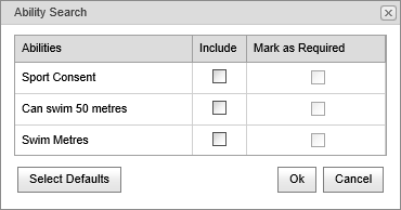 Ability search window (Excursion Maintenance, synweb)