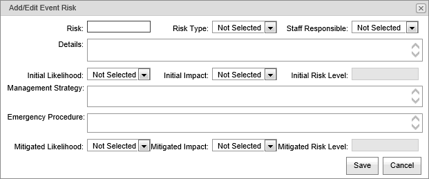 Add Edit Event Risk window (synweb)
