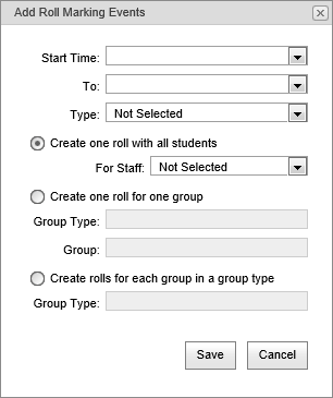 Add Roll Marking Events window (synweb)