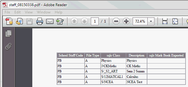 Adobe Reader (exported grid cells to PDF)