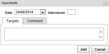 Appraisals window (Staff Maintenance - Appraisals bar, synweb)