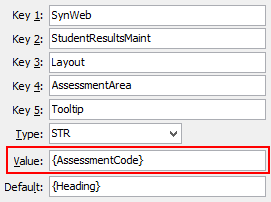 AssessmentArea Tooltip configuration setting