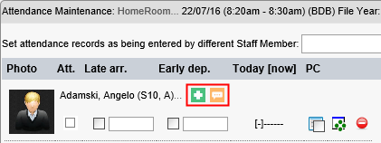 Attendance Maintenance (synweb, custom icons, cut down)