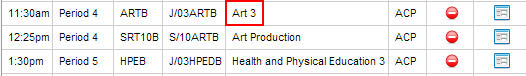 Attendance Maintenance Search (grid area)