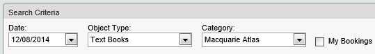 Bookings Maintenance - By Period (Synweb, cut down, search criteria, atlas)
