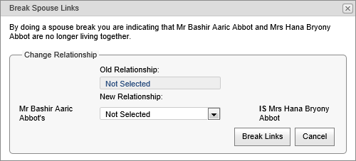 Break Spouse Links window (synweb)