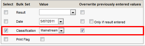 Bulk Set Results (set result classification example)