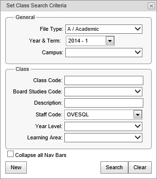 Class Search Criteria (synweb)