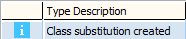 Class substitution (Action Centre message, no subscription required)