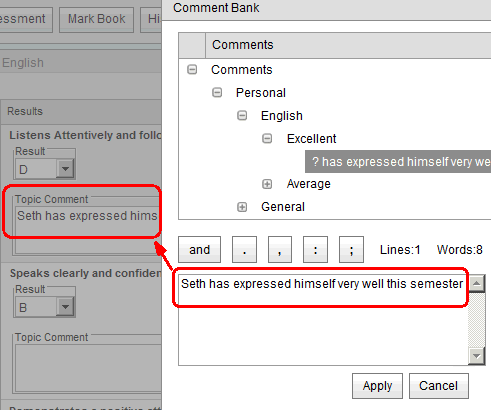 Apply button example