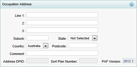 Community Maintenance - Occupation Address bar (synweb, cut down)