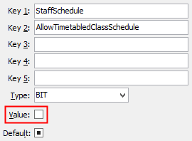 Configuration File Maintenance - AllowTimetabledClassSchedule