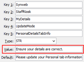Configuration File Maintenance - PersonalDetailsTabInfo