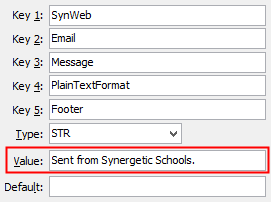 Configuration File Maintenance - PlaintText footer configuration setting