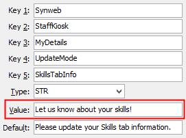Configuration File Maintenance - SkillsTabInfo