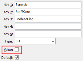 Configuration File Maintenance - StaffKiosk - EnabledFlag setting