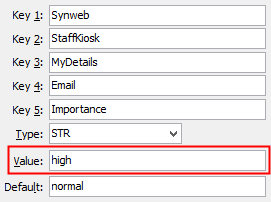 Configuration File Maintenance - StaffKiosk - Importance setting