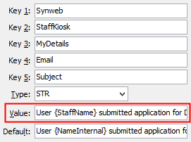 Configuration File Maintenance - StaffKiosk - Subject setting