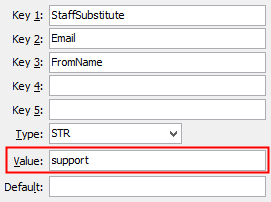 Configuration File Maintenance - StaffSubstitute Email FromName configuration setting